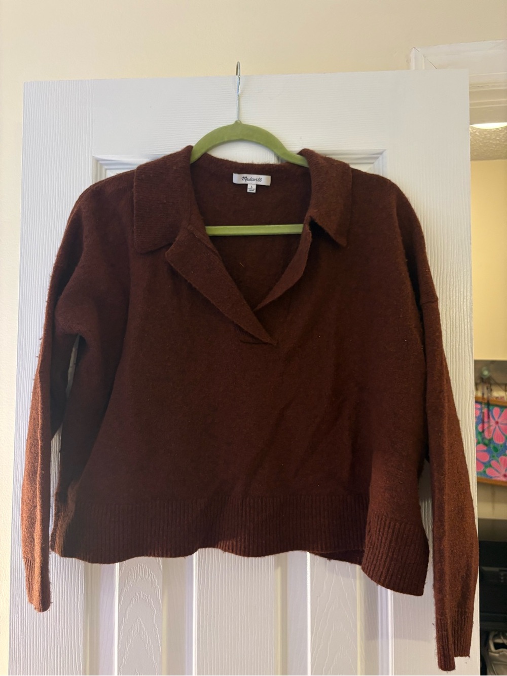 Madewell Burnt Orange Collared Turtleneck-Style Sweater